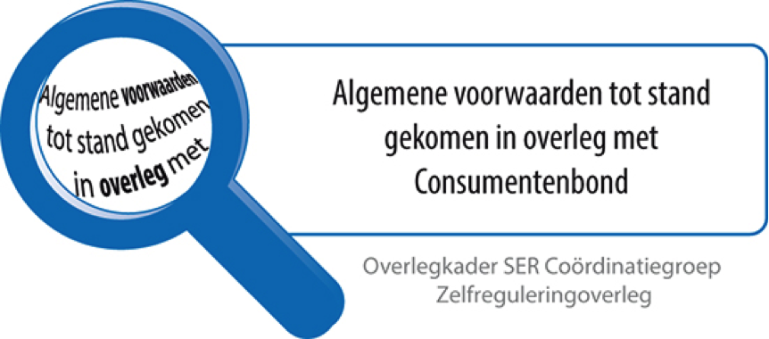 Onze Algemene Voorwaarden zijn tot stand gekomen in samenwerking met de Consumentbond